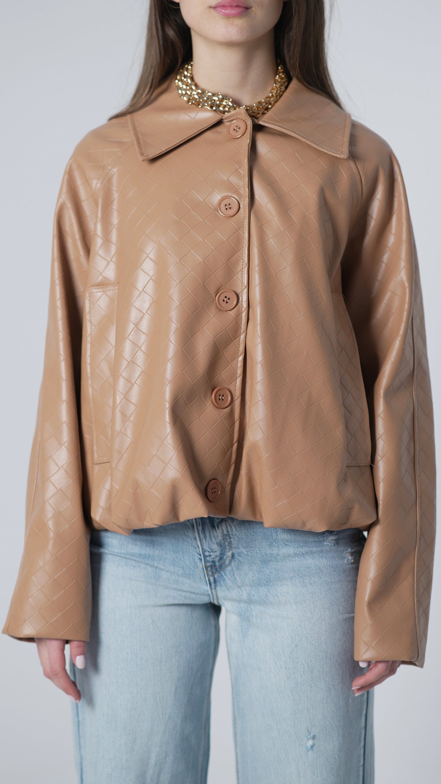 Bomber Bottega (cammello)