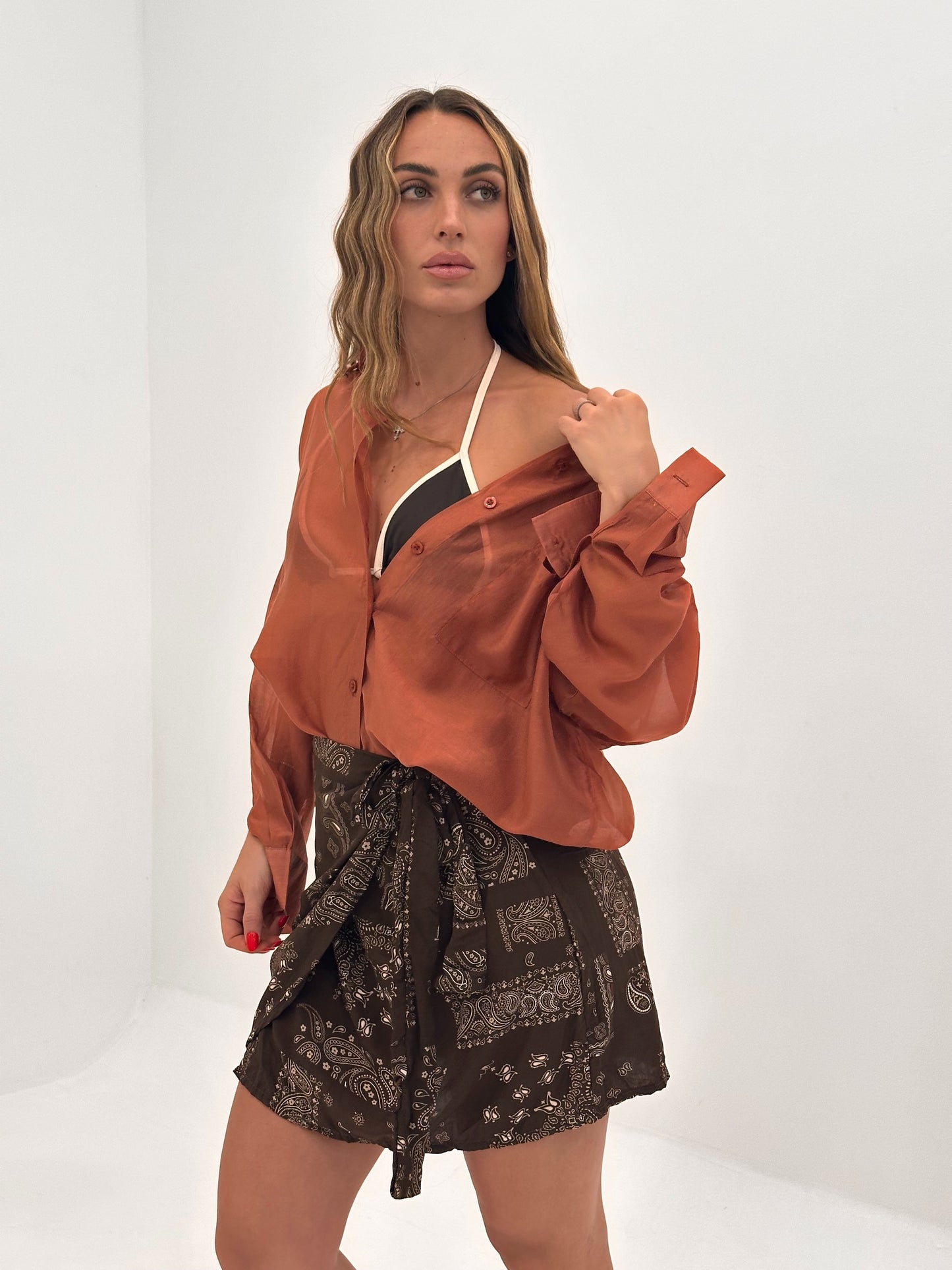 Camicia in seta (rossa)