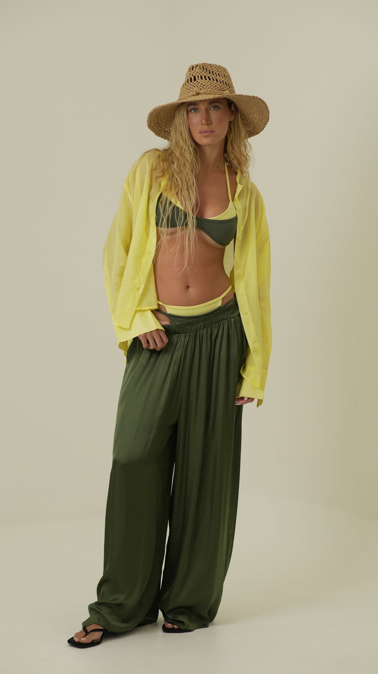 Camicia Modello coreana (gialla)