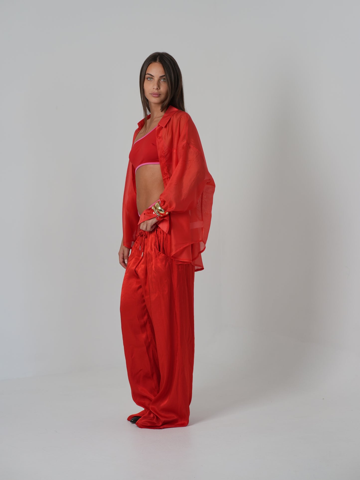 Pantalone di raso (rosso)