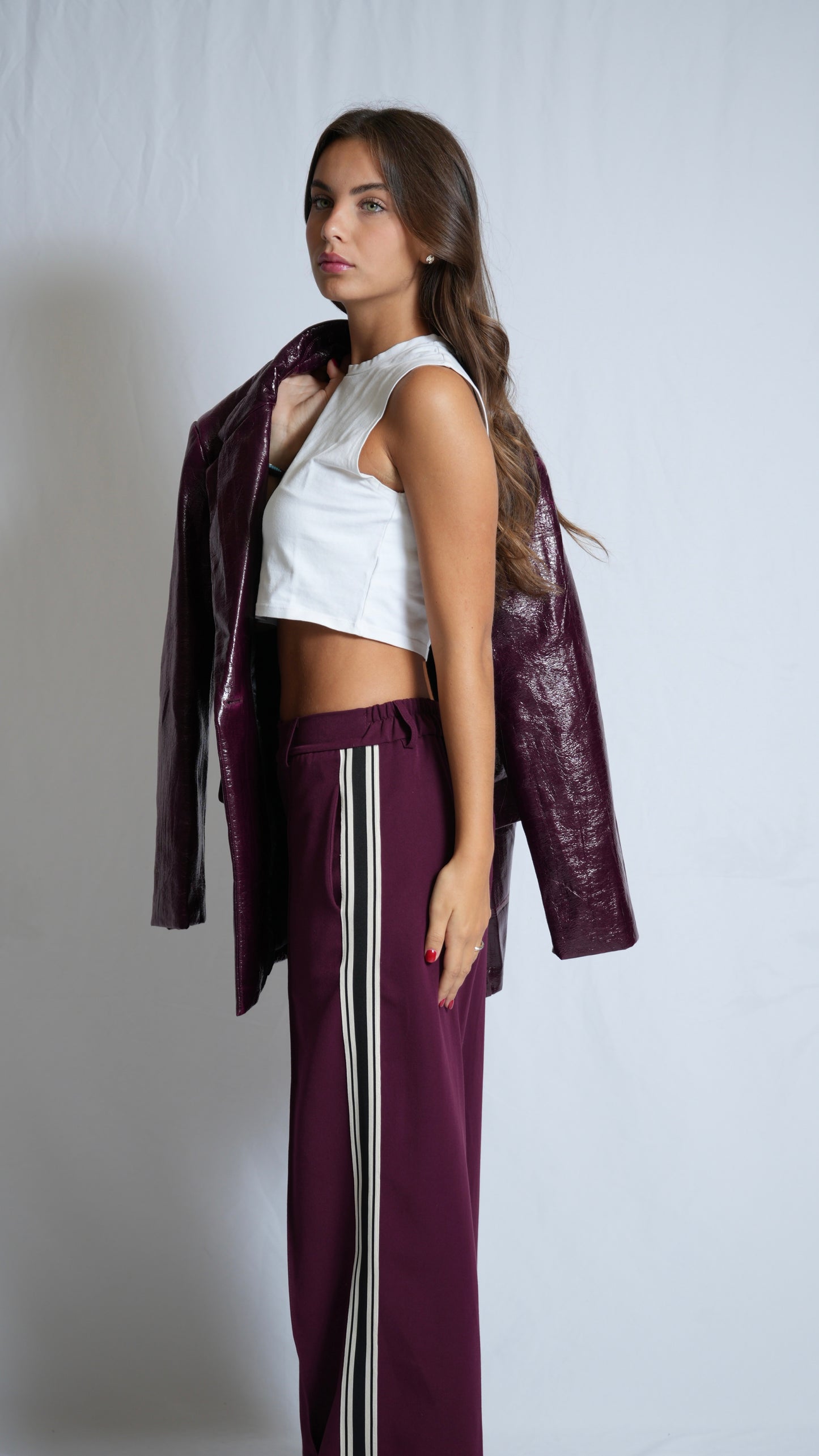 Blazer ecopelle Bordeaux