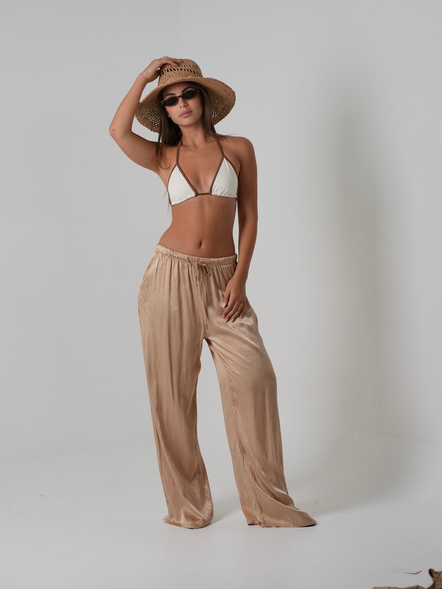 Pantalone di raso (beige)