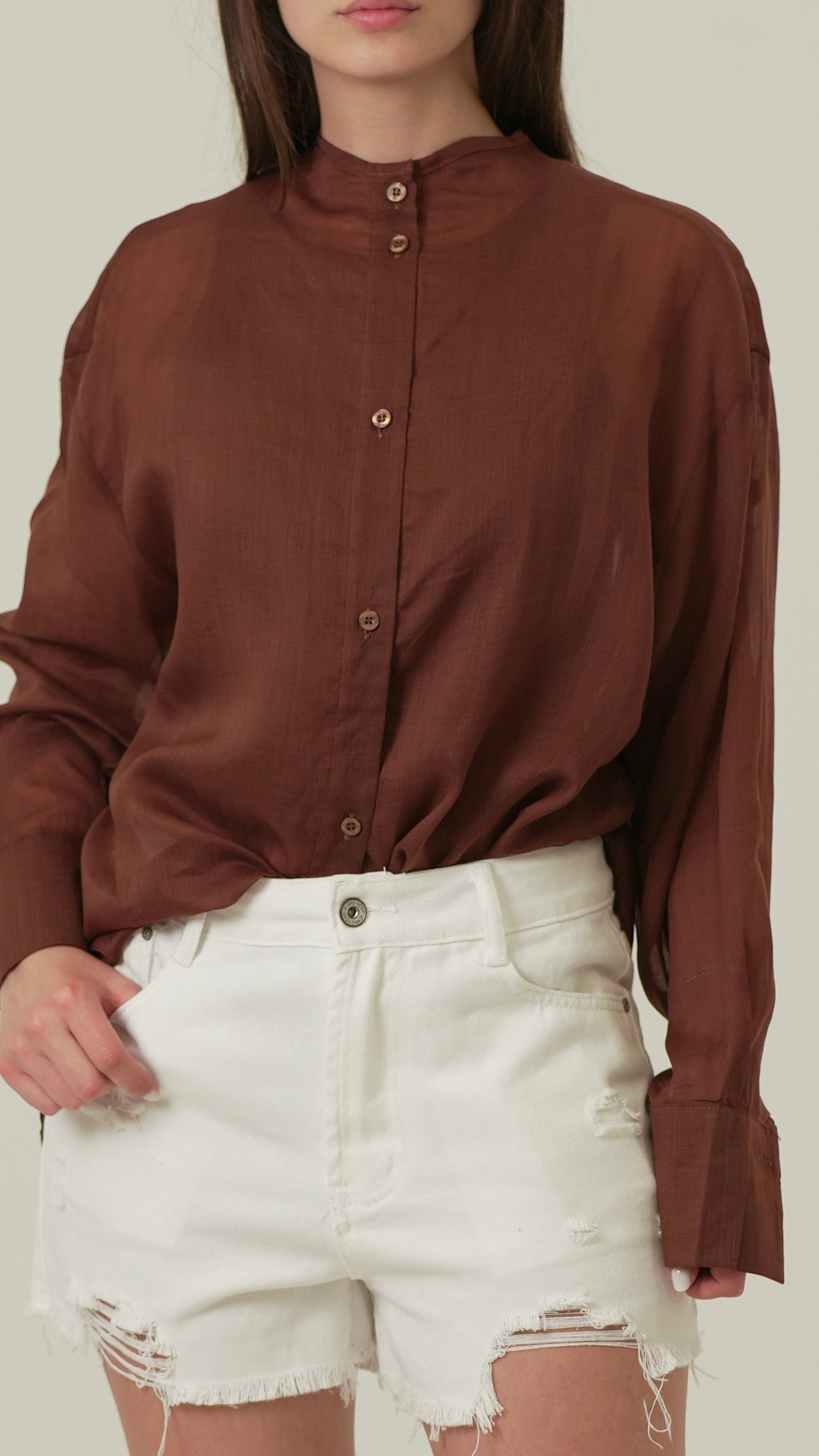 Camicia Modello coreana (arancio)