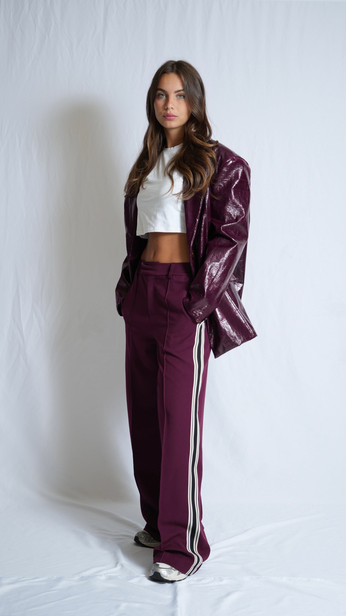 Blazer ecopelle Bordeaux