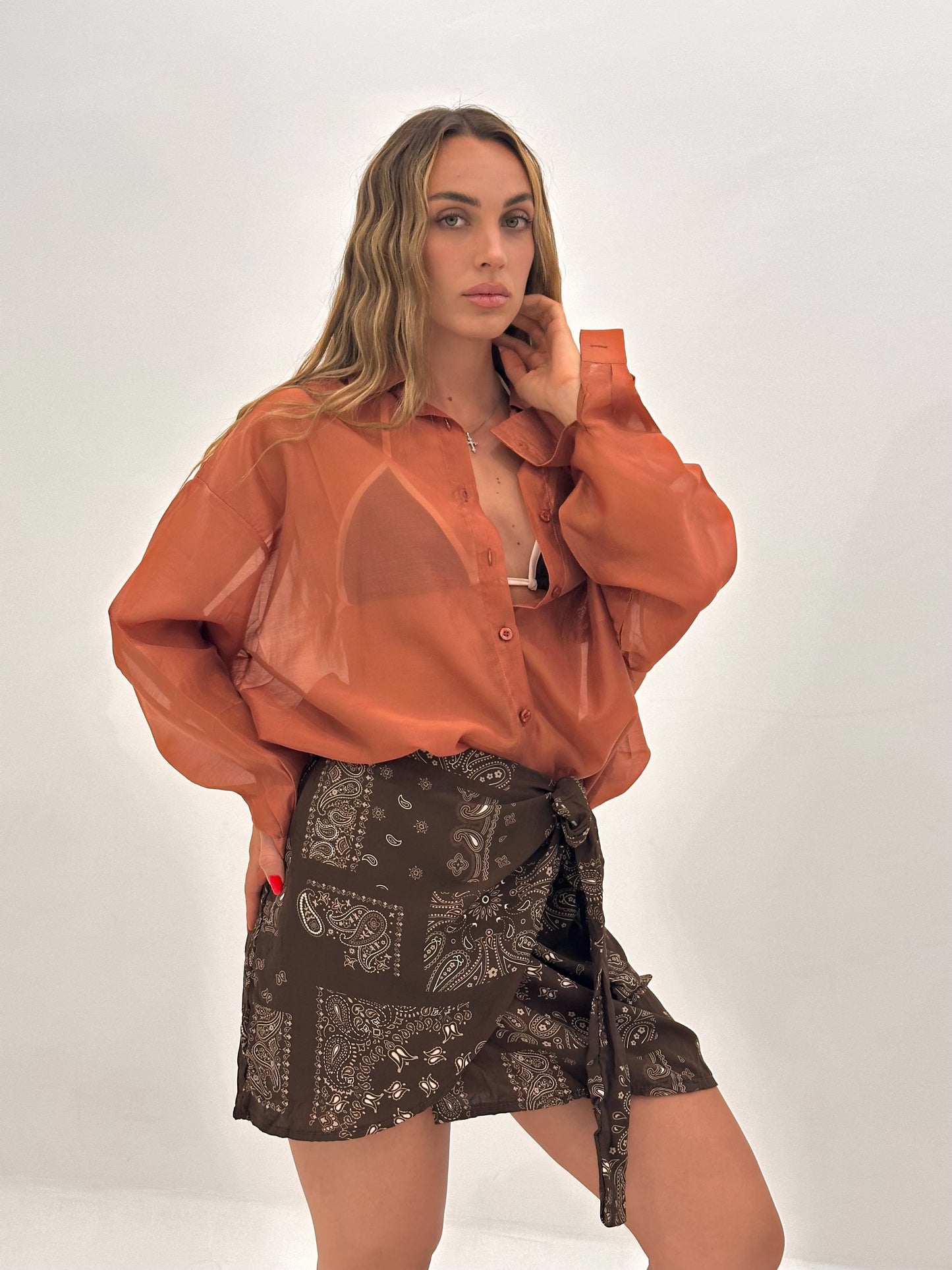 Camicia in seta (rossa)