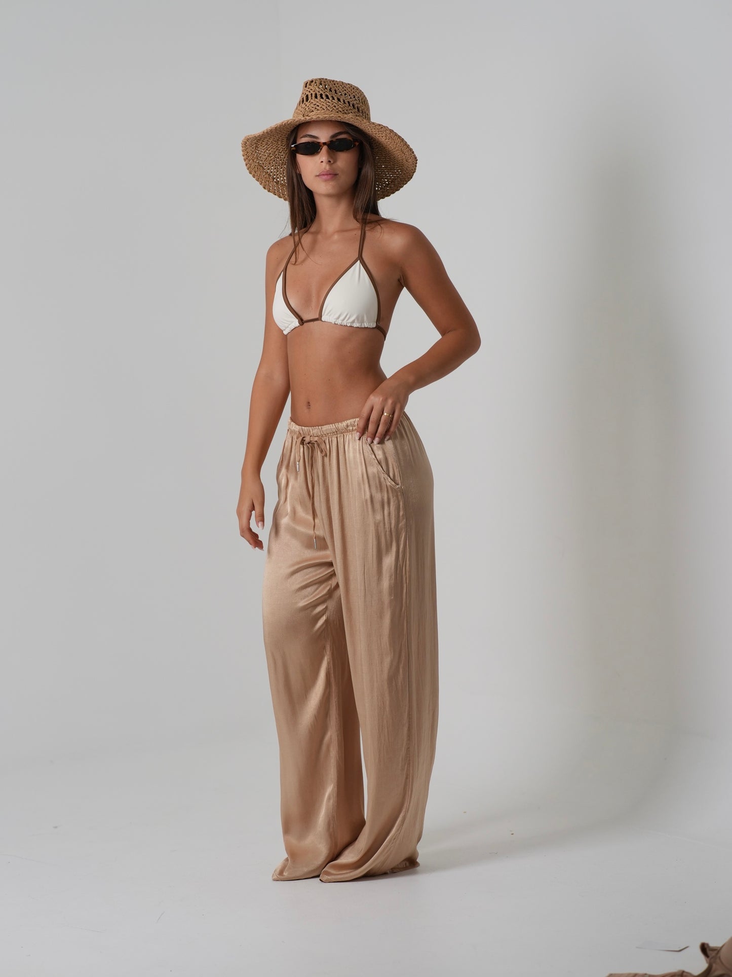Pantalone di raso (beige)