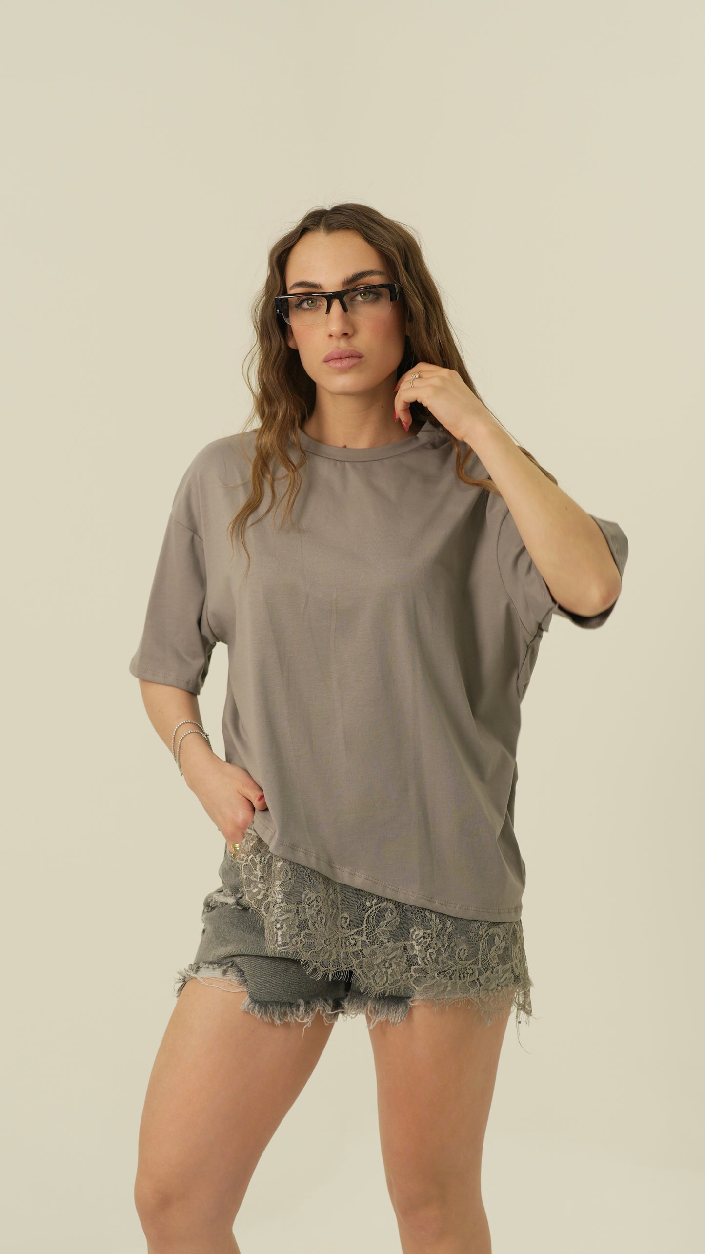 T-shirt in pizzo