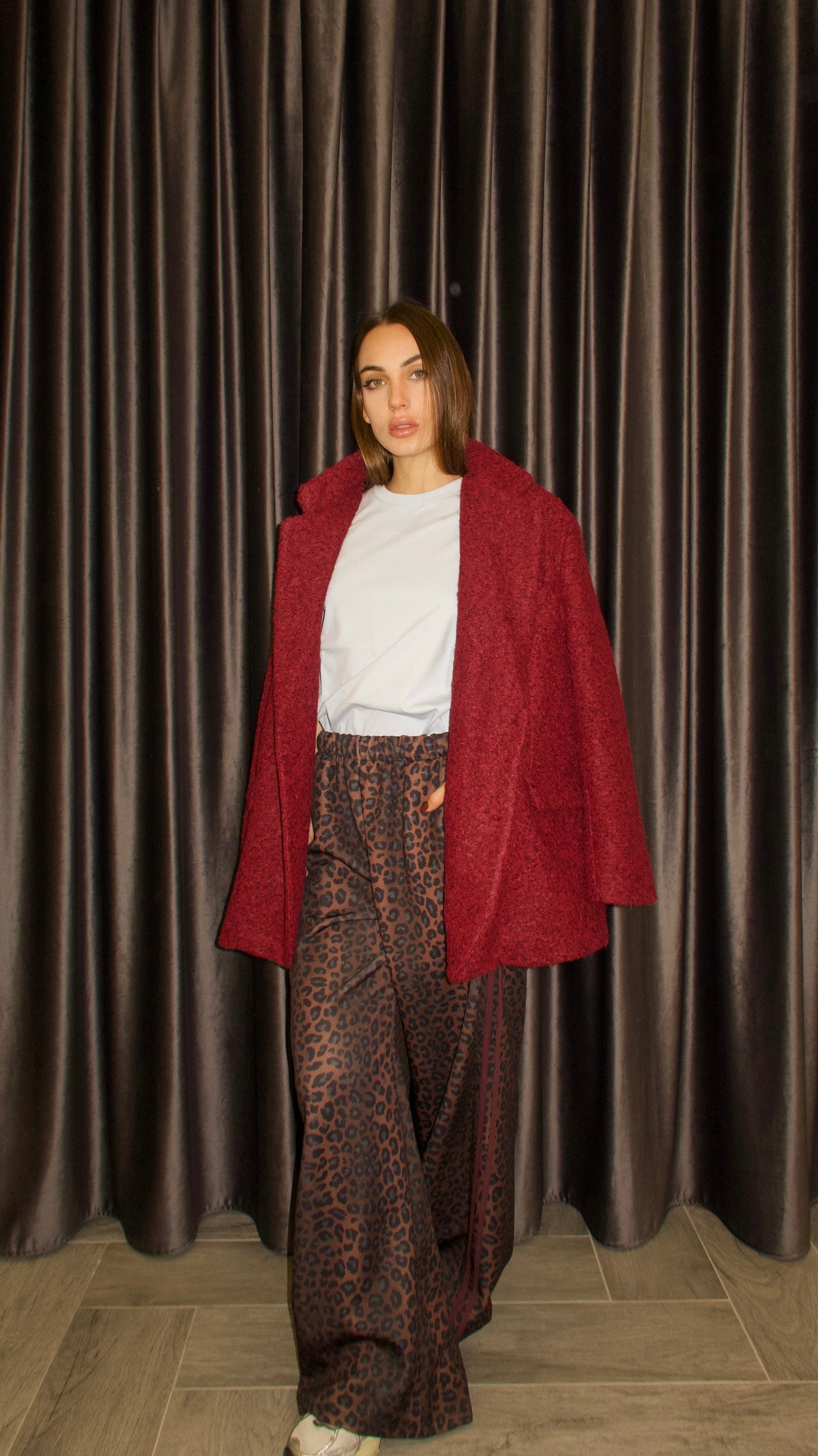 Pantaloni Lilli Maculati riga rossa