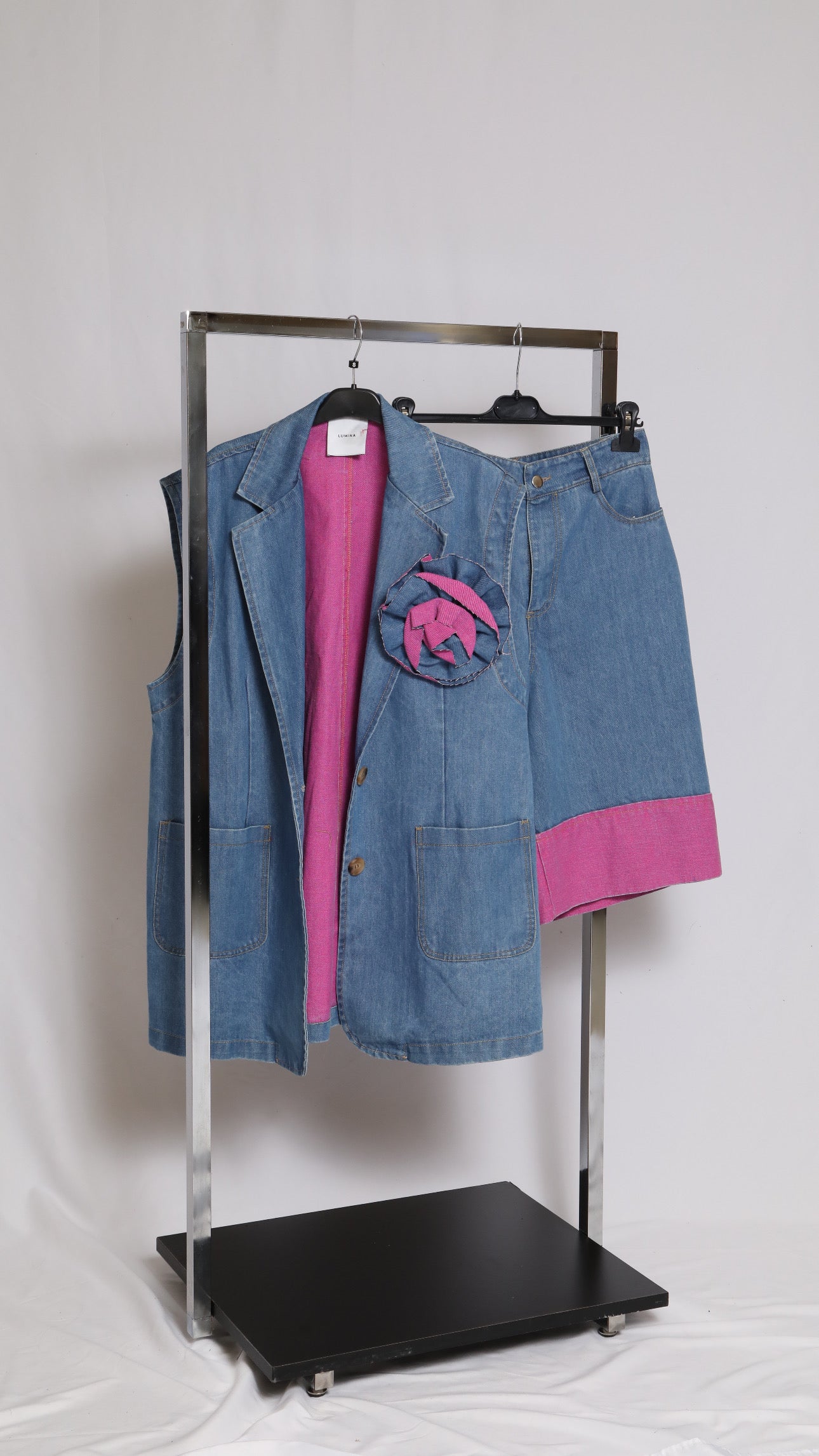 Gilet Denim Pink