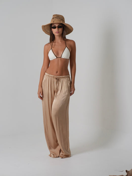 Pantalone di raso (beige)