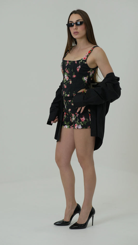 Shorts Flowers (Nero)