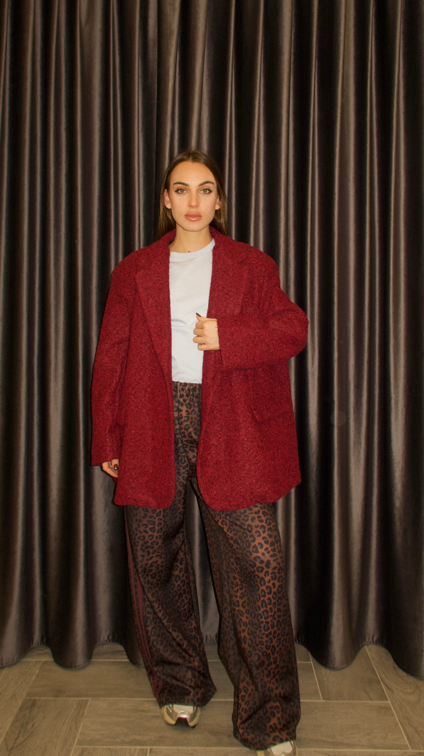 Pantaloni Lilli Maculati riga rossa