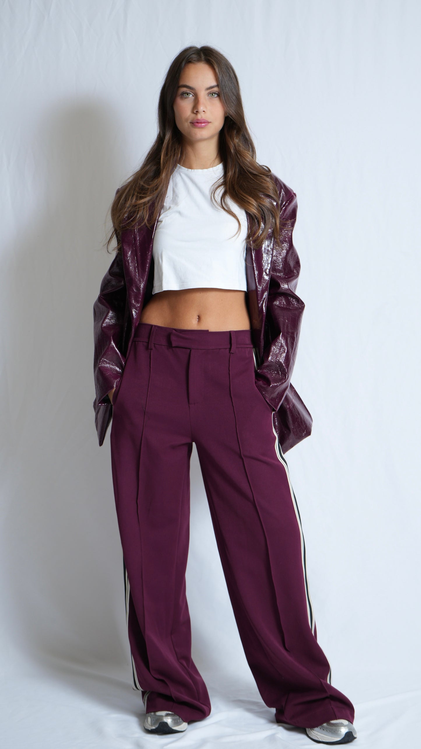 Blazer ecopelle Bordeaux