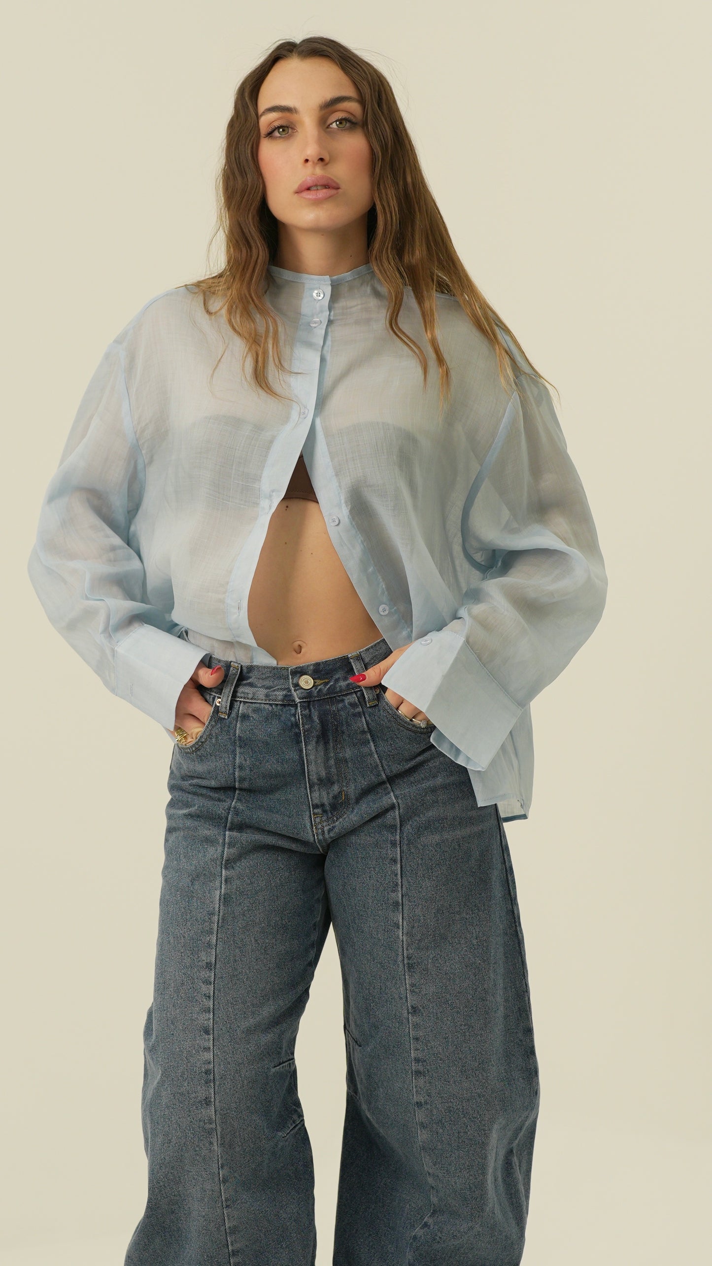 Camicia Modello coreana (arancio)