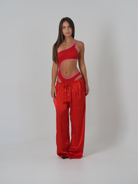 Pantalone di raso (rosso)