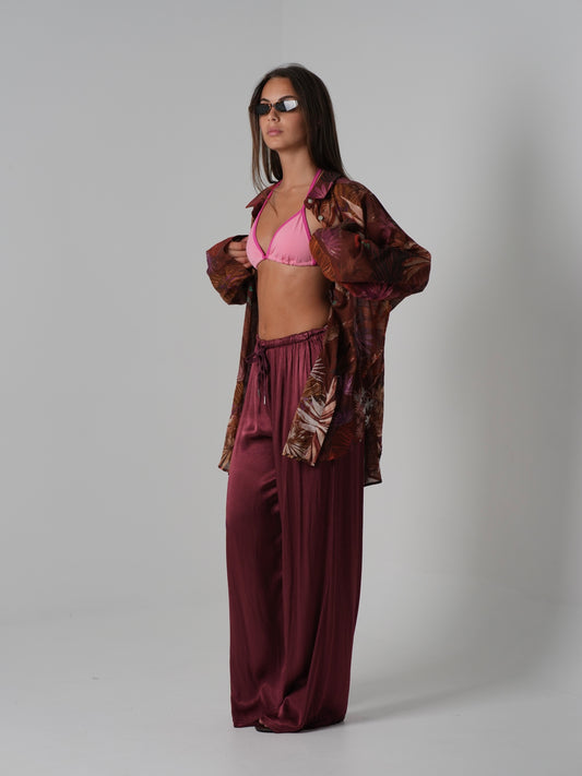 Pantalone di raso (bordeaux)