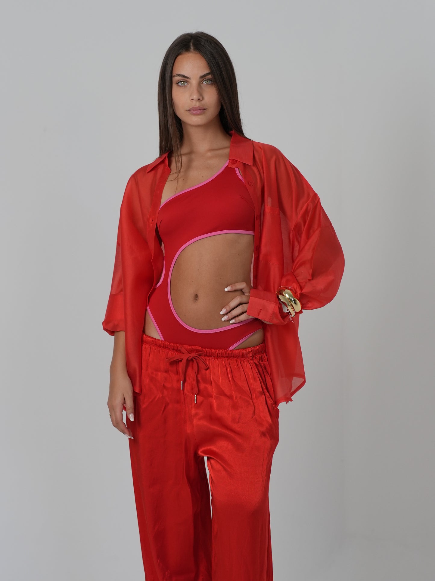 Camicia in seta (rossa)