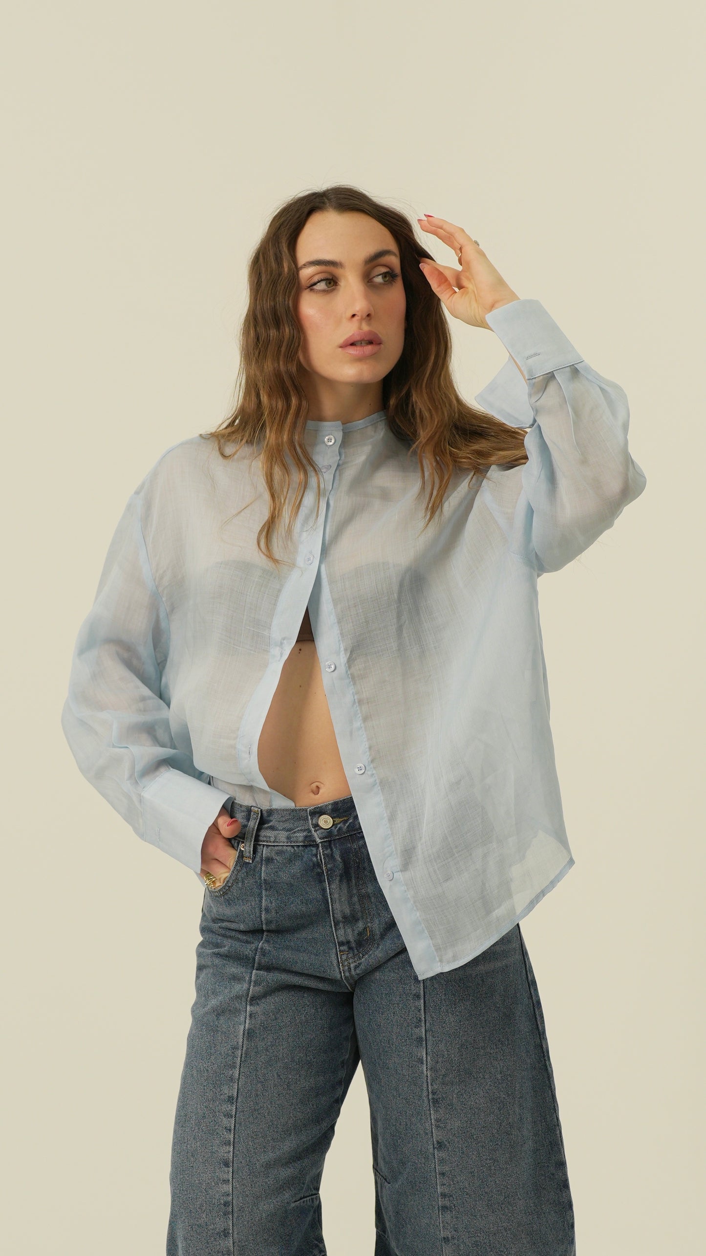 Camicia Modello coreana (arancio)