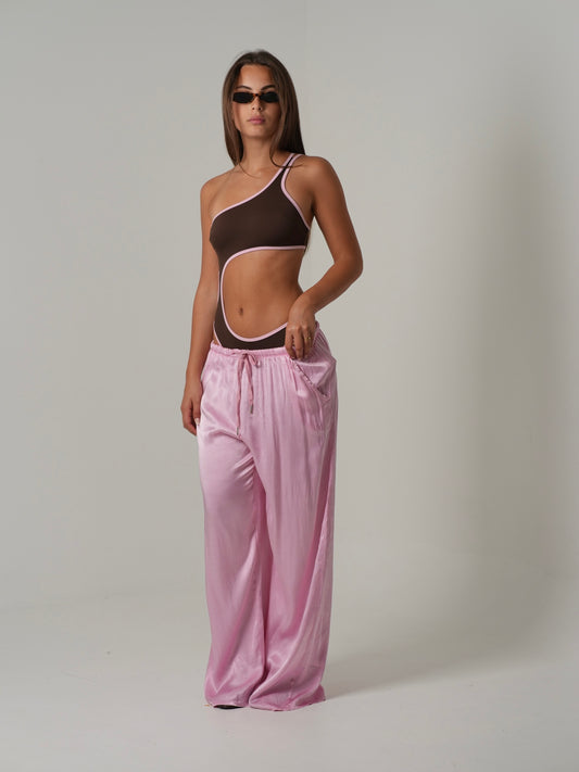 Pantalone di raso (rosa)
