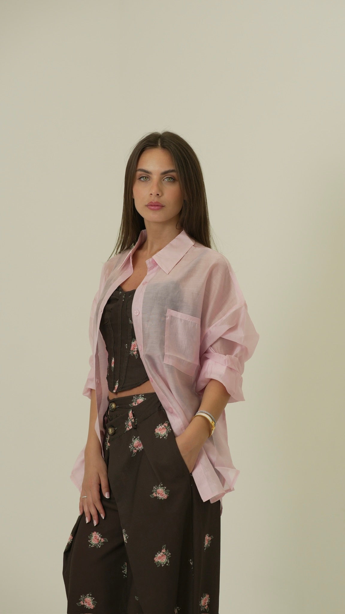 Camicia in seta (rosa)