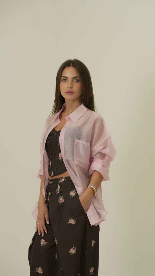 Camicia in seta (rosa)